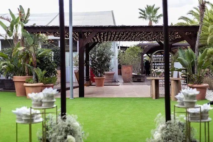 Pérgola con luces