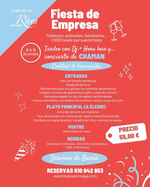 Cartel de la Fiesta de Empresa en La Riera